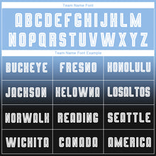 Load image into Gallery viewer, Custom Light Blue White-Black Sublimation Long Sleeve Fade Fashion Soccer Uniform Jersey