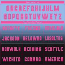 Load image into Gallery viewer, Custom Light Blue Pink-Black Sublimation Long Sleeve Fade Fashion Soccer Uniform Jersey