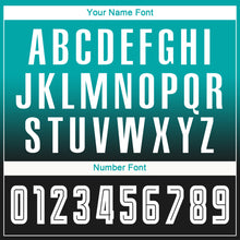 Load image into Gallery viewer, Custom Aqua White-Black Sublimation Long Sleeve Fade Fashion Soccer Uniform Jersey