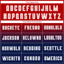 Load image into Gallery viewer, Custom Red White-Navy Sublimation Long Sleeve Fade Fashion Soccer Uniform Jersey