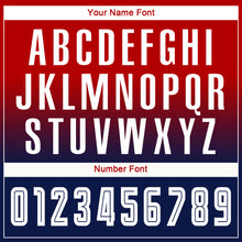 Load image into Gallery viewer, Custom Red White-Navy Sublimation Long Sleeve Fade Fashion Soccer Uniform Jersey