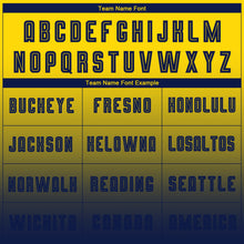 Load image into Gallery viewer, Custom Gold Navy Sublimation Long Sleeve Fade Fashion Soccer Uniform Jersey