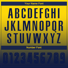 Load image into Gallery viewer, Custom Gold Navy Sublimation Long Sleeve Fade Fashion Soccer Uniform Jersey