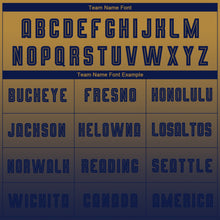 Load image into Gallery viewer, Custom Old Gold Navy Sublimation Long Sleeve Fade Fashion Soccer Uniform Jersey