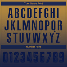 Load image into Gallery viewer, Custom Old Gold Navy Sublimation Long Sleeve Fade Fashion Soccer Uniform Jersey