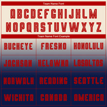 Load image into Gallery viewer, Custom Cream Red-Navy Sublimation Long Sleeve Fade Fashion Soccer Uniform Jersey