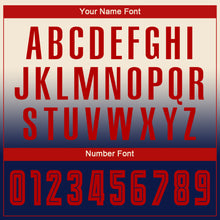 Load image into Gallery viewer, Custom Cream Red-Navy Sublimation Long Sleeve Fade Fashion Soccer Uniform Jersey