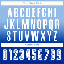 Load image into Gallery viewer, Custom Light Blue White-Royal Sublimation Long Sleeve Fade Fashion Soccer Uniform Jersey