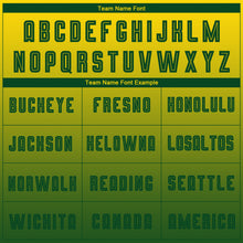 Load image into Gallery viewer, Custom Gold Green Sublimation Long Sleeve Fade Fashion Soccer Uniform Jersey