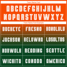 Load image into Gallery viewer, Custom Orange White-Green Sublimation Long Sleeve Fade Fashion Soccer Uniform Jersey