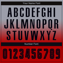 Load image into Gallery viewer, Custom Gray Black-Red Sublimation Long Sleeve Fade Fashion Soccer Uniform Jersey