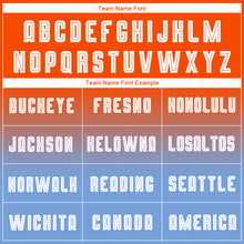 Load image into Gallery viewer, Custom Orange White-Light Blue Sublimation Long Sleeve Fade Fashion Soccer Uniform Jersey