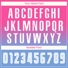 Load image into Gallery viewer, Custom Pink White-Light Blue Sublimation Long Sleeve Fade Fashion Soccer Uniform Jersey