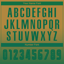 Load image into Gallery viewer, Custom Old Gold Kelly Green Sublimation Long Sleeve Fade Fashion Soccer Uniform Jersey