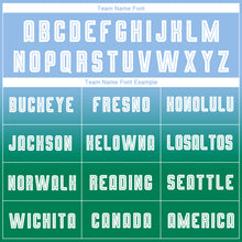 Load image into Gallery viewer, Custom Light Blue White-Kelly Green Sublimation Long Sleeve Fade Fashion Soccer Uniform Jersey