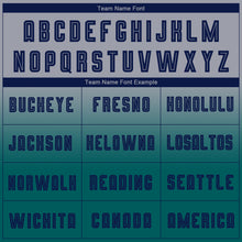 Load image into Gallery viewer, Custom Gray Navy-Teal Sublimation Long Sleeve Fade Fashion Soccer Uniform Jersey