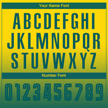 Load image into Gallery viewer, Custom Gold Aqua Sublimation Long Sleeve Fade Fashion Soccer Uniform Jersey