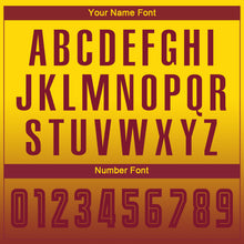 Load image into Gallery viewer, Custom Gold Crimson Sublimation Long Sleeve Fade Fashion Soccer Uniform Jersey