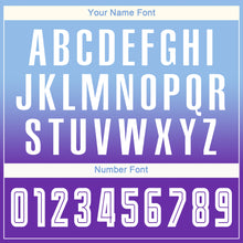 Load image into Gallery viewer, Custom Light Blue White-Purple Sublimation Long Sleeve Fade Fashion Soccer Uniform Jersey