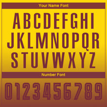 Load image into Gallery viewer, Custom Gold Burgundy Sublimation Long Sleeve Fade Fashion Soccer Uniform Jersey