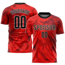 Load image into Gallery viewer, Custom Red Black-White Sublimation Soccer Uniform Jersey