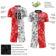 Load image into Gallery viewer, Custom Red Black-White Sublimation Soccer Uniform Jersey