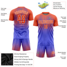 Load image into Gallery viewer, Custom Purple Orange-White Sublimation Soccer Uniform Jersey