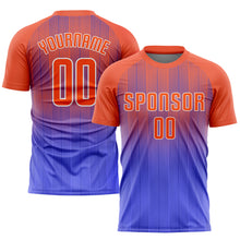 Load image into Gallery viewer, Custom Purple Orange-White Sublimation Soccer Uniform Jersey