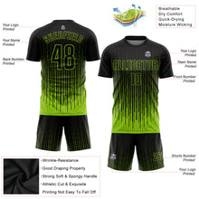 Load image into Gallery viewer, Custom Neon Green Black Sublimation Soccer Uniform Jersey