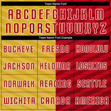 Load image into Gallery viewer, Custom Gold Red-White Sublimation Soccer Uniform Jersey