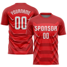 Load image into Gallery viewer, Custom Red White Sublimation Soccer Uniform Jersey