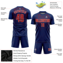 Load image into Gallery viewer, Custom Navy Red-Cream Sublimation Soccer Uniform Jersey