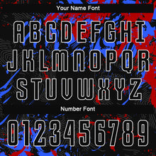 Load image into Gallery viewer, Custom Black Black Royal-Red Sublimation Soccer Uniform Jersey