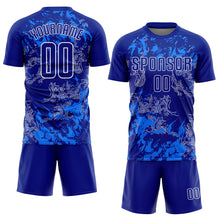 Load image into Gallery viewer, Custom Royal Royal-White Sublimation Soccer Uniform Jersey