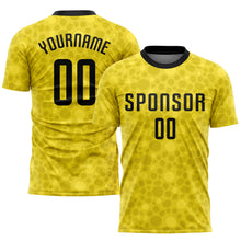 Load image into Gallery viewer, Custom Gold Black Sublimation Soccer Uniform Jersey