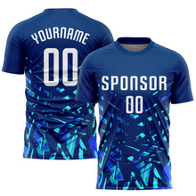 Load image into Gallery viewer, Custom Royal White-Lakes Blue Sublimation Soccer Uniform Jersey