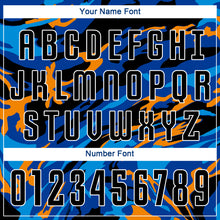 Load image into Gallery viewer, Custom Black Black Royal-Orange Sublimation Soccer Uniform Jersey