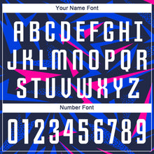 Load image into Gallery viewer, Custom Navy White-Pink Sublimation Soccer Uniform Jersey