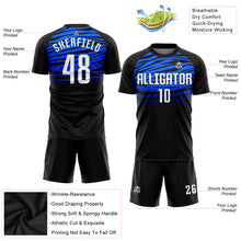 Load image into Gallery viewer, Custom Black White-Royal Sublimation Soccer Uniform Jersey