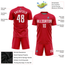 Load image into Gallery viewer, Custom Red White Sublimation Soccer Uniform Jersey