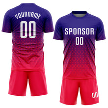 Load image into Gallery viewer, Custom Purple White-Hot Pink Sublimation Soccer Uniform Jersey