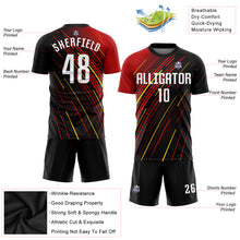 Load image into Gallery viewer, Custom Red White Black-Gold Sublimation Soccer Uniform Jersey