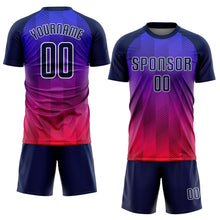 Load image into Gallery viewer, Custom Royal Navy-Hot Pink Sublimation Soccer Uniform Jersey