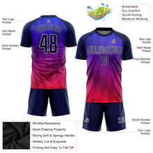 Load image into Gallery viewer, Custom Royal Navy-Hot Pink Sublimation Soccer Uniform Jersey