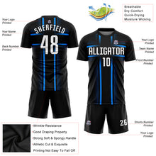 Load image into Gallery viewer, Custom Black White-Light Blue Sublimation Soccer Uniform Jersey