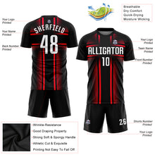 Load image into Gallery viewer, Custom Black White-Hot Pink Sublimation Soccer Uniform Jersey