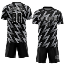 Load image into Gallery viewer, Custom Gray Black-White Sublimation Soccer Uniform Jersey
