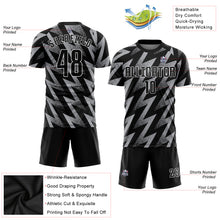Load image into Gallery viewer, Custom Gray Black-White Sublimation Soccer Uniform Jersey