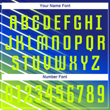 Load image into Gallery viewer, Custom Royal Neon Green Sublimation Soccer Uniform Jersey