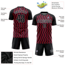 Load image into Gallery viewer, Custom Crimson Black-White Sublimation Soccer Uniform Jersey